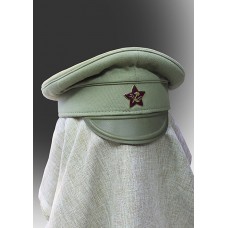 Фуражка летняя, хлопчатобумажная, обр. 1915 г., со значком кокардой РККА, обр. 1918 г.
